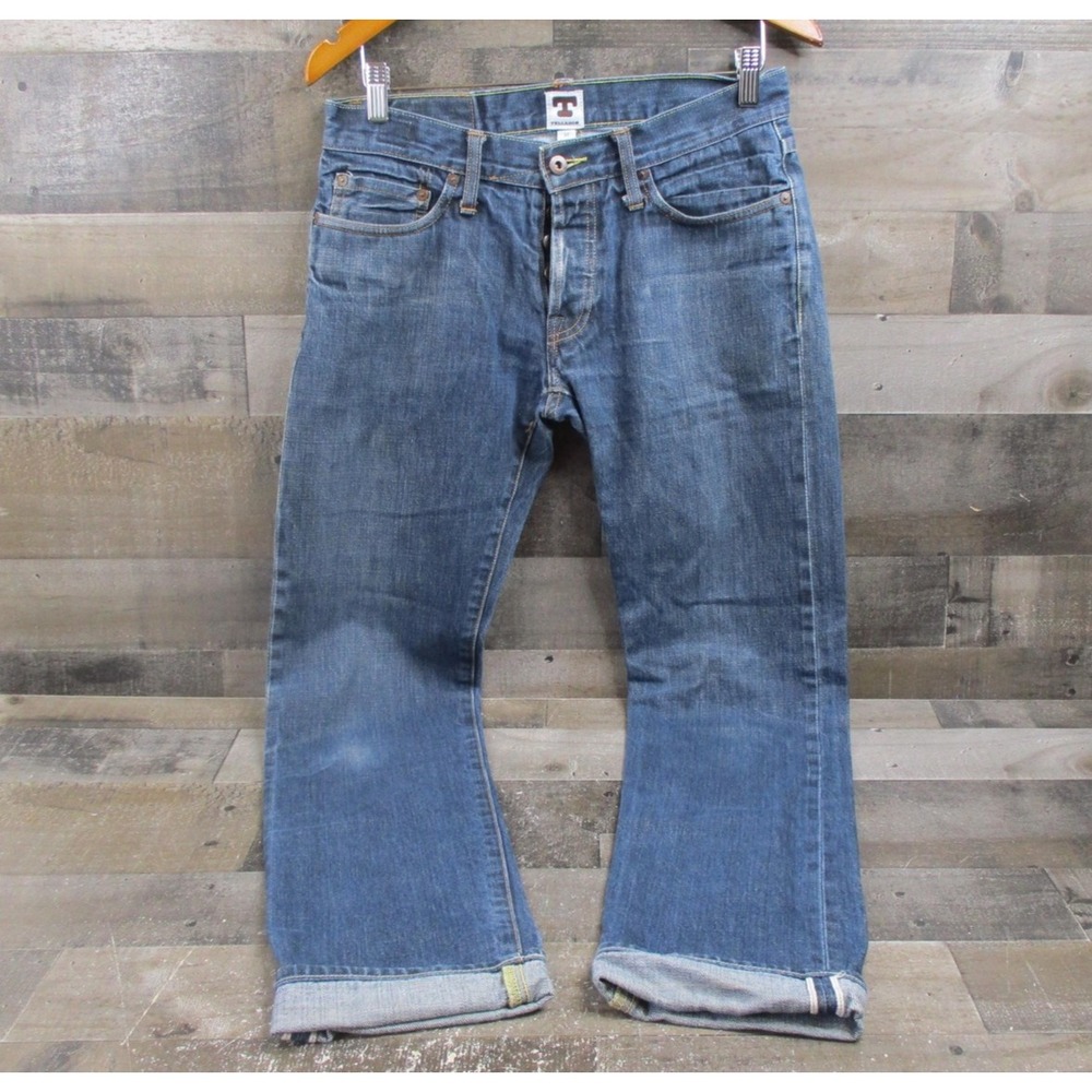 Tellason Jeans Mens 30 Blue Ladbroke Grove Slim Tapered White Oak Cone Denim USA
